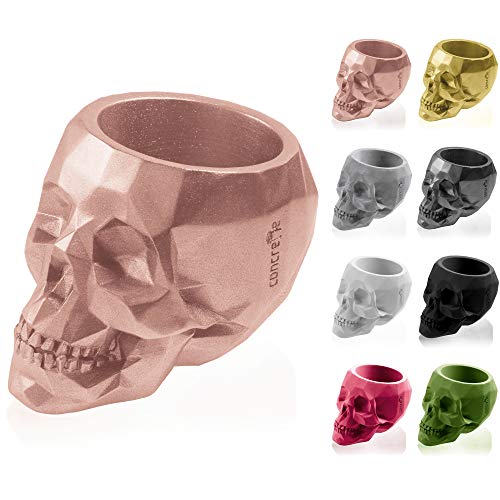 Concrette Vaso Per Fiori In Cemento, Vaso Per Piante In Cemento, Con Teschio, In Poliestere, Ø 5 Cm/Ø 7,6 Cm/Ø 11 Cm/Ø 24 Cm; 17 Colori