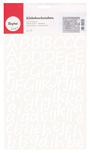 Rayher Hobby 38921000 Lettere Corsivo, Autoadesive, 3 Cm, A4, Bianco