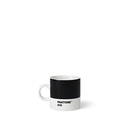 Copenhagen Design Pantone Espresso, Small Coffee Cup, Fine China (Ceramic), 120 Ml, Black, 419, Nero, 6.2 Cm