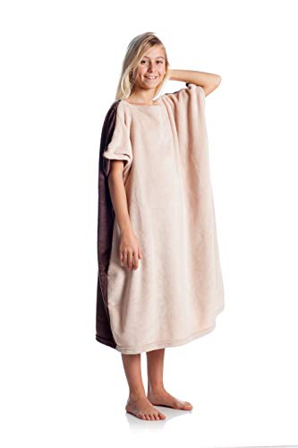 Coperta Momonga Brownie Indossabile, Soffice Pile, Copre Fronte E Retro E Ti Permette Di Camminare Ed Usare Le Braccia, Dimensioni 80X90 Per Bambini,