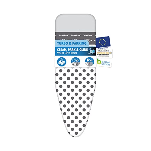 Laundryspecialist Copri Asse Da Stiro Con Turbozone E Parkingzone – Stiratura Super Safe – 120X40 Cm – Disponibile In Due Misure – 100% Cotone Bci E S