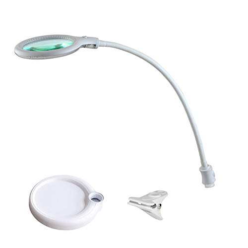Lumeno 6805Ws Lampada D'Ingrandimento Lampada A Pinza Led Con 30 Led Smd, 6 Watt, 480 Ideale Per Saloni Di Bellezza, Studi Medici, Hobbisti, Ausilio A