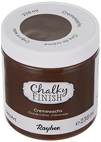 Rayher38871552 - Chalky Finitura Crema Cera, Barattolo Da 236 Ml, Marrone Scuro
