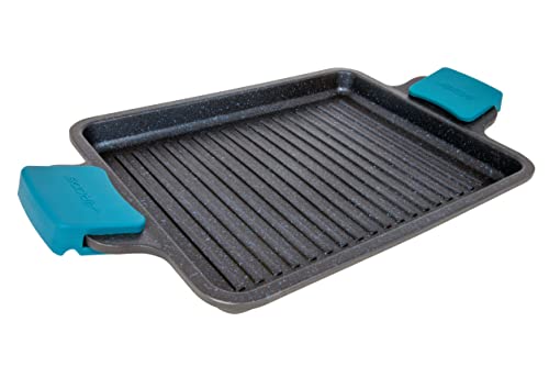 Arcos Serie Thera | Padelle Grill Antiaderente 34X26 Cm | Bistecchiera | Alluminio Fuso | Adatto Qualsiasi Cucina | Manici Di Silicone | Lavabile In L