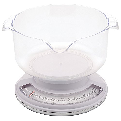 Kc Blue Kitchencraft Bilancia Meccanica Da Cucina Con Ciotola E Funzione Tara, Confezione Regalo, Portata 3 Kg