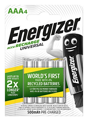 Energizer Batterie Ricaricabili Aaa, Recharge Universal, Confezione Da 4