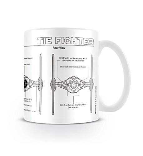 Star Wars Tie Fighter Sketch Unisex Tazza Standard Ceramica