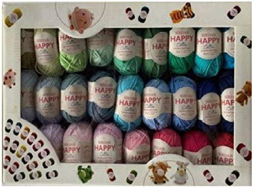 Sirdar Happy Cotton-Confezione Da 50 Colori, Cotone Lana, Assortiti, 25 Kg, 1075 Unità