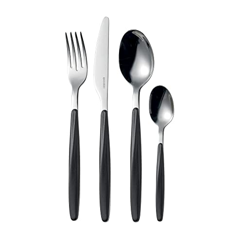 Guzzini Set 24 Posate My Fusion, Nero, 16.8 X 7.5 X H25.5 Cm