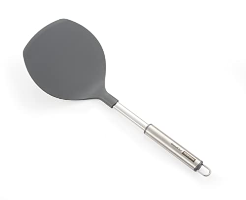 Tescoma - 428305, Grandchef, Paletta Da Cucina Per Omelette, Flessibile, Nylon E Acciaio Inossidabile, Con Gancio, 38.5 Cm, Grigia