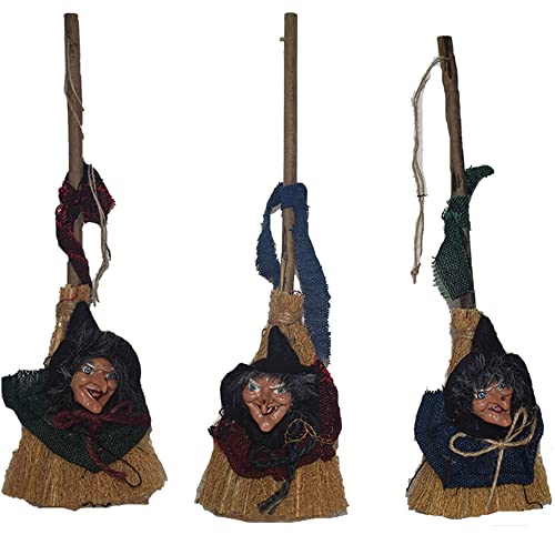 Befana Strega Con Scopa Cm30 Halloween Natale Bimbo Decorazioni Albero Di Natale Natalizie Pupazzo Bambola Statua Set Da 3