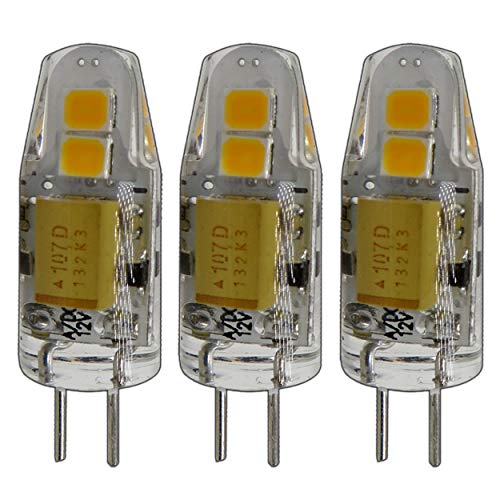 Pb-Versand - 3 Lampadine Di Ricambio G4 Mini Led, 1,5 Watt, 12 V Ac/Dc, Bianco Caldo, In Silicone (Gel Di Silice), Kit Alogeno Per Dimmer