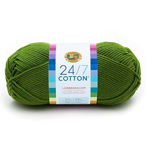 Lion Brand Yarn Company-Matassa Di Filato In Cotone, In Puro Cotone, Erba