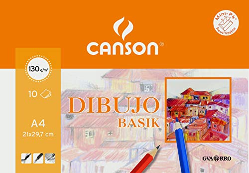 Pack 10 Hojas De Dibujo Basik Liso 130Gr