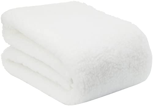 Finta Pelliccia Di Pecora Sherpa Tessuto - Bianco - Bianco, 1Mtr - 150Cmx100Cm