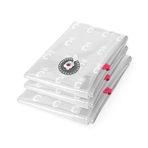 Compactor - Set 3 Sacchi Sottovuoto Aspispace, Soluzione Salvaspazio Per Vestiti E Piumoni Nell’Armadio O In Viaggio, Compressione Con Pompa O Aspirap