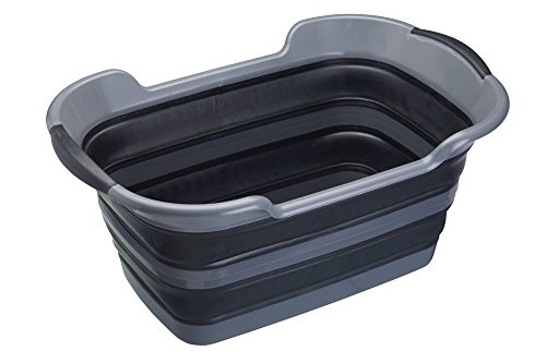 Kitchencraft Masterclass Smart Space Cesta Biancheria Pieghevole Grande, Nero/Grigio, 60,5 X 40 X 28 Cm