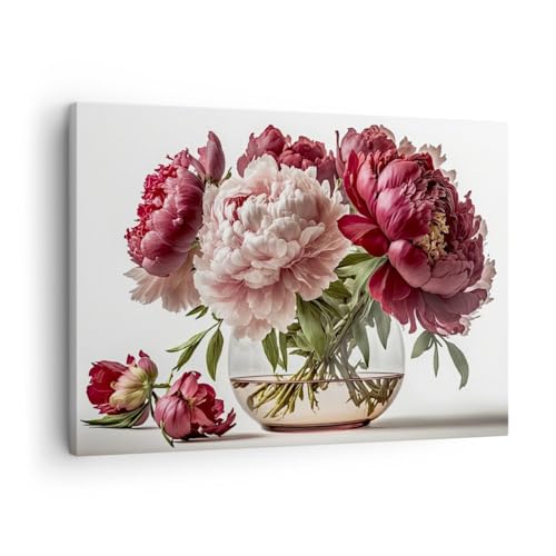 Quadro Su Tela Mazzo Di Fiori Vaso Peonie Stampe Da Parete 70X50Cm Quadri Moderni Soggiorno Camera Da Letto Cucina 1 Pezzo Piccoli Decorazione Murale 