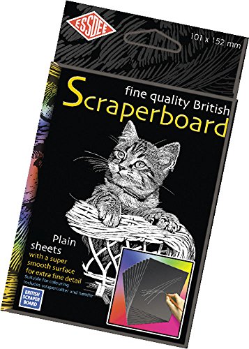 Essdee Bristish Scraperboard 152 X 101 Mm, Confezione Da 5 Fogli