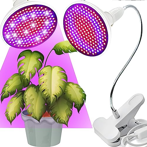 Retoo Lampada Per Piante A Led Lampada Per Piante 20W 200Led Con Clip Per Piante Da Interno, Giardinaggio, Bonsai, Ortaggi, Luce Per Piante, Lampada P