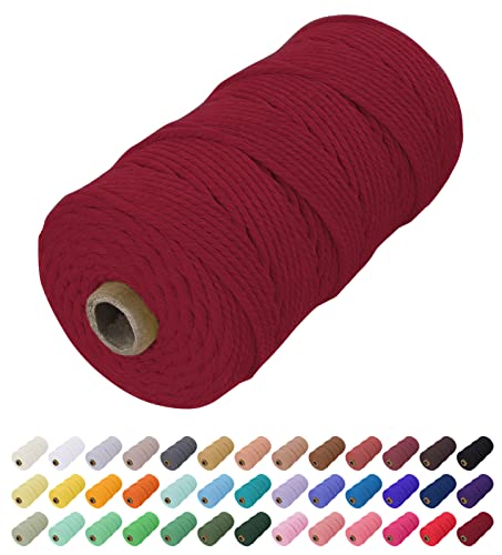 Uiopa Corda Macrame 2Mm X 200M, Filo Macrame Natural Cordoncino Cotone Corda Colorata, Cordino Per Borse Uncinetto, Arazzo Da Parete, Cesto Di Piante
