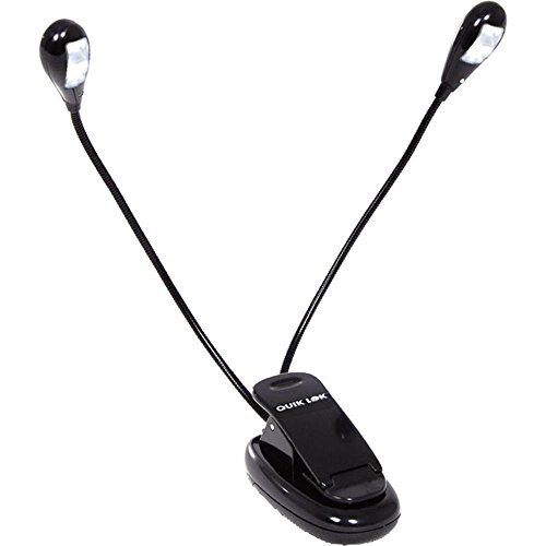 Quik Lok - Ms/22 Led Lampada Leggio Due Bracci Flessibili, Due Led Per Ogni Braccio, Interruttori Di Accensione, Clip Di Fissaggio, Spessore Max Super