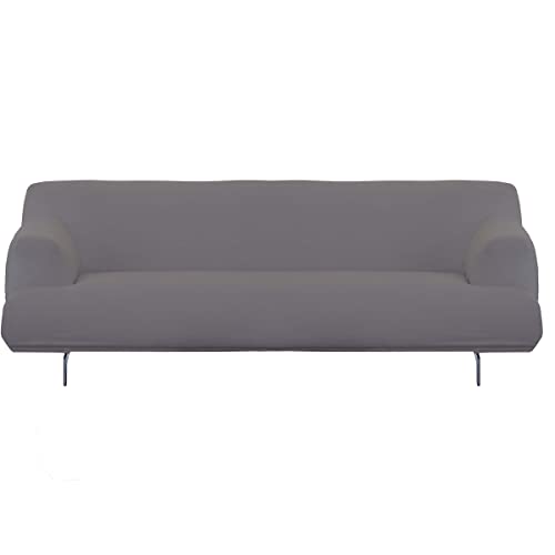 Gemitex Copridivano Flexy 4 Posti Grigio Made In Italy By Universale Bielastico Con Bastoncini Tenditessuto