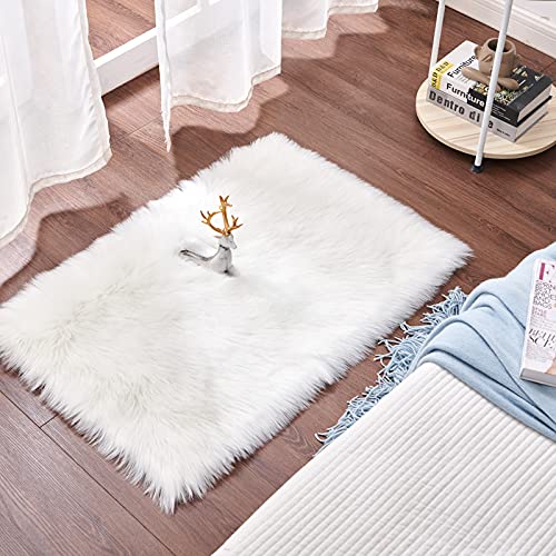 Cumay Faux Tappetto Di Pelle Di Pecora Tappeto , 60X90 Cm, Imitazione Lana, Adatto Per Tappeto Per Soggiorno, Lunga Pelliccia Morbida, Soffice, Tappet