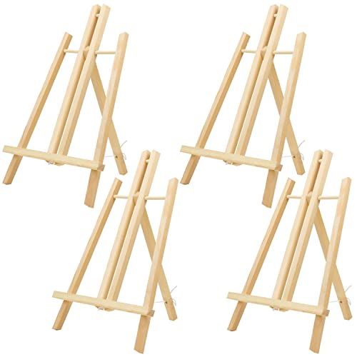 Belle Vous Cavalletto Da Tavolo Per Dipingere In Legno (Set Da 4) - 40 Cm - Treppiedi Per Dipingere In Legno Di Pino Naturale - Mini Cavalletto Per Di