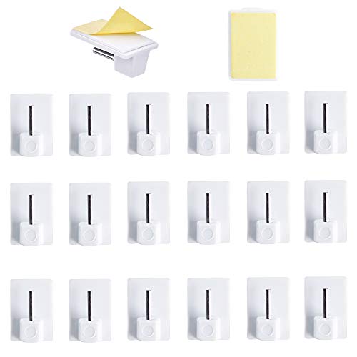 Ho2Nle 20 Ganci Adesivi Per Asta Tenda Gancio Adesivo Per Appendere Tenda Senza Foragi Per Tenda Da Cucina Camera Da Letto Bagno Balcone
