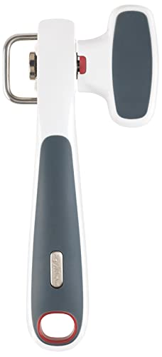 Zyliss E930027 Safe Edge Apriscatole Manuale, Plastica, Acciaio Inossidabile, Bianco, Grigio, Apri Lattine, Apriscatole Di Sicurezza, Lavabile In Lava
