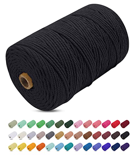 Uiopa Corda Macrame 3Mm X 200M, Filo Macrame Cordoncino Cotone Naturale Spago Colorato Cordino Per Borse Uncinetto, Wall Hanging, Decorazioni, Fai Da