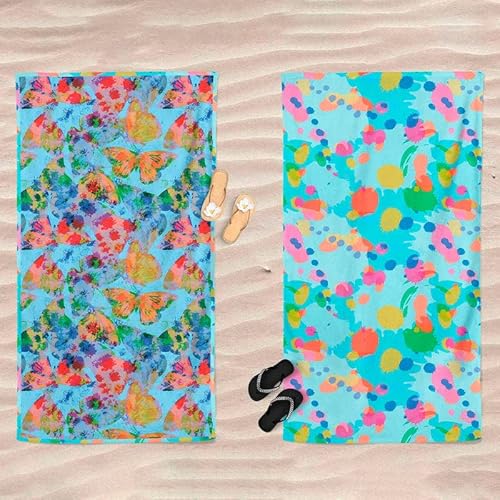 Telo Mare Colorful In Microfibra Con Stampa Doubleface - Daunex