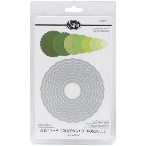 Sizzix Framelits Fustelle Set Di 8 Pezzi, Cerchi Capesante