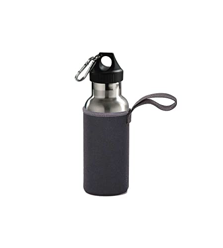 Ilsa Borraccia Termica In Acciaio Inox 18/10, Colorata, Doppia Parete, Custodia, Moschettone, Bottiglia Termica - 35/50/75 Cl (35 Cl, Grigio)