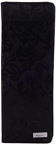 Knit Pro - Custodia Per Ferri Da Maglia Da 35 Cm, In Jacquard Di Cotone Rigido, Colore: Nero