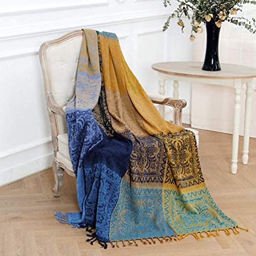 Jbsceen Coperta Grande Per Poltrone O Letti, Plaid In Cotone Naturale, Copridivano In Cotone, Telo Multiuso, Per Letto, Divano, Letto (Blu Navy, 150 *