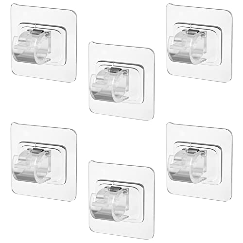 Neikafan 6 Pezzi Tende Finestre Pvc Staffe Autoadesive Staffa Autoadesiva Asta Tende Ganci Per Tende Senza Bucare Per La Casa E Gli Hotel Supporto 1-2