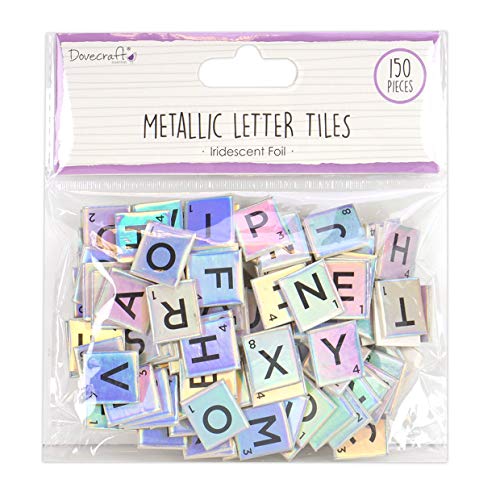 Dovecraft Essentials Chipboard Letter Tiles - Iridescent