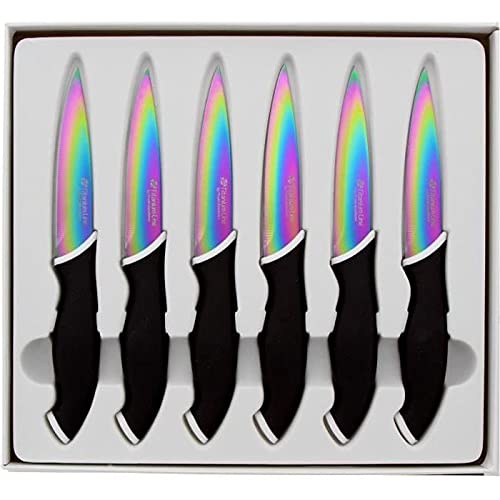 Pradel Excellence Cti006 Confezione Di 6 Coltelli Da Bistecca In Acciaio Inox Multicolore 26 X 24 X 3,4 Cm