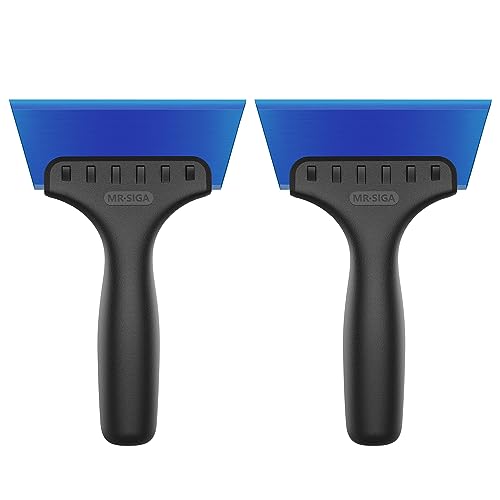 Mr.Siga Piccolo Tergivetro Per Piastrelle, Vetro, Specchi, Doccia, Tergivetro Per I Finestrini Dell'Auto, Tergivetro 2 In 1 Con Raschietto Per Il Ghia
