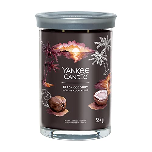 Yankee Candle Signature Candela Profumata, Cocco Nero In Tumbler Grande, Candele Di Miscela Di Cera Di Soia Lunga Durata, Regalo Per Le Donne
