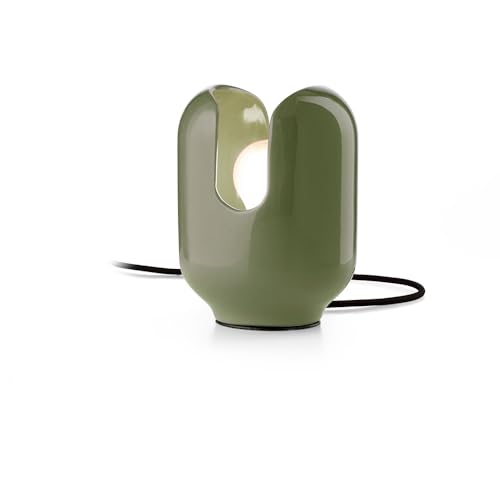Lampada Da Tavolo Batucada 1 Luce Decò In Ceramica C2590 Verde Salvia