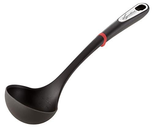 Lagostina Ingenio Smart Mestolo In Silicone Con Rivestimento Antigraffio, Impugnatura Ergonomica, A Mano In Plastica, Lavabile In Lavastoviglie, Nero