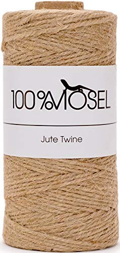 100% Mosel Corda In Iuta, Marrone Naturale (2 Mm X 100 M), Cordoncino In Iuta Sostenibile, Nastro Regalo Rustico Per Natale & Avvento, Materiale Da Im