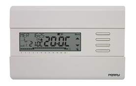 Perry 1Crcr311B Cronotermostato Digitale Montaggio Parete Alimentazione 3V Colore Bianco