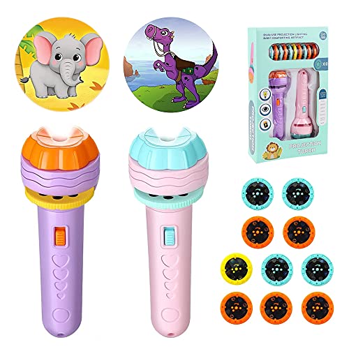 Dagord 2 Pezzi Torcia Proiettore Storie Per Bambini Con 80 Immagini Proiettore Di Diapositive Torcia Torcia Per Proiettore Per Bambini Proiettore Torc