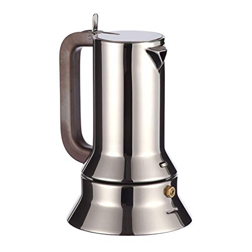 Alessi 9090/3 Caffettiera Con Fondo A Induzione Di Design In Acciaio Inox, 3 Tazze, 15 Centilitri