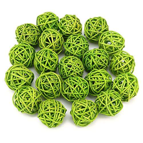Jenngaoo 20 Pezzi Palline In Rattan, Palline Di Vimini Decorative Sfere Sfere Riempitivi Per Vasi Per La Festa Nuziale In Giardino Decorazione Nataliz
