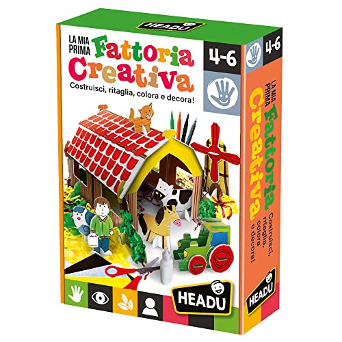 Headu La Mia Prima Fattoria Creativa Costruisci Ritaglia Colora E Decora It29297 Gioco Art & Craft Per Bambini 4-6 Anni Made In Italy